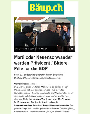 Marti oder Neuenschwander werden Präsident / Bittere Pille für die BDP